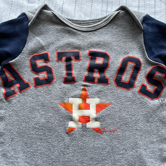 3-6M Houston Astros baseball diaper shirt - Picture 2 of 3